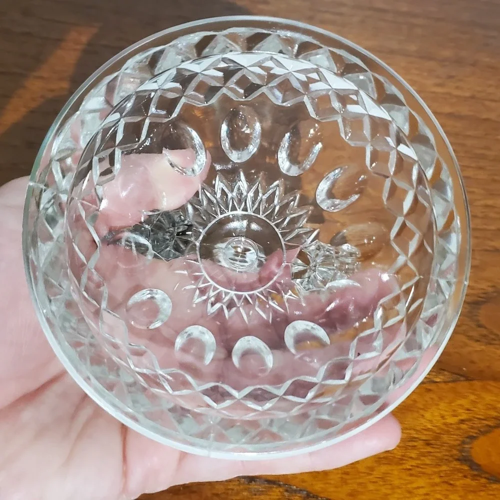 Vintage Imperial Glass Double Light Candle Holder Thumbprint &‎ Diamond Pattern